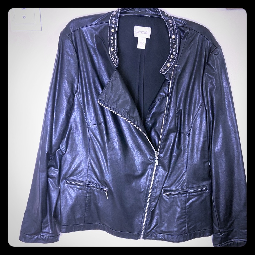 Chico’s faux leather jacket